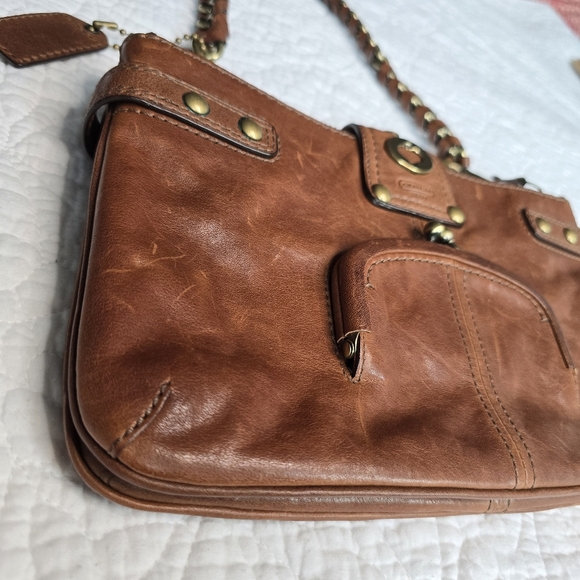 Coach Bridget 65th Anniversary Legacy Turnlock Kisslock Brown Shoulder Bag 11623 - Picture 8 of 17